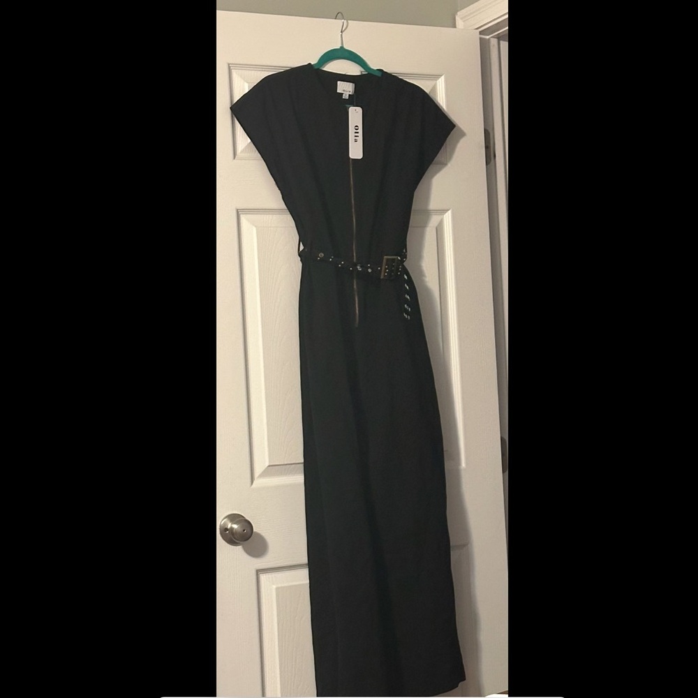 NWT Vici Olia belted jumpsuit - black - XL
